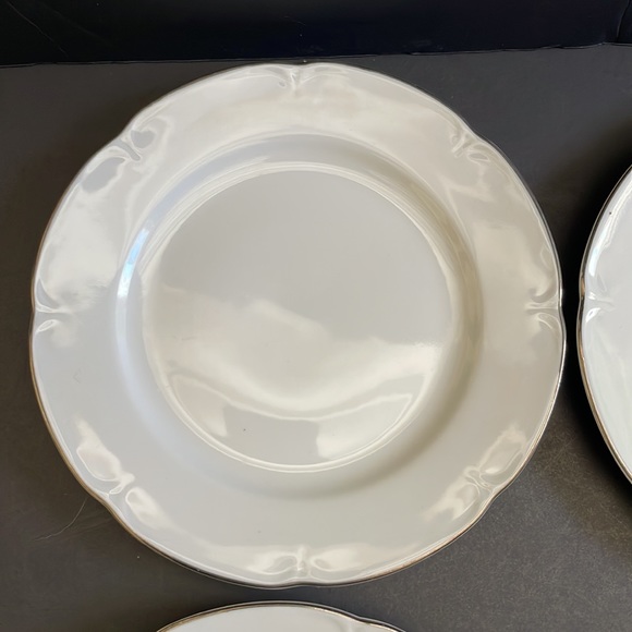 5 Jlmenau German Democratic Republic White Cake Dessert Plates Silver Rim 7.5” - Picture 6 of 15